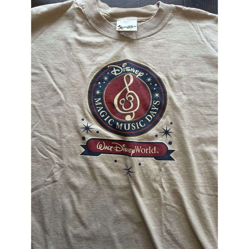 Vintage Walt Disney World Magic Music Days T-Shirt XL Tan Mickey Mouse